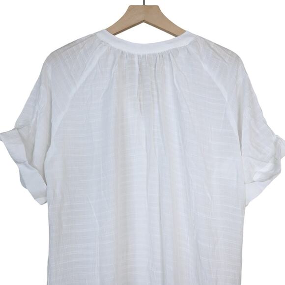 Cupshe Womens L White V-Neck & Curved Hem Button Up Cover-Up NEW - Picture 5 of 13